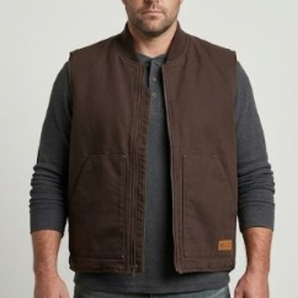 Ranch Tough Men's Brown Duck Canvas Work Vest - 3XL - Picture 2 of 8
